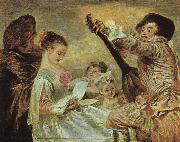 Jean-Antoine Watteau The Music Lesson oil painting on canvas